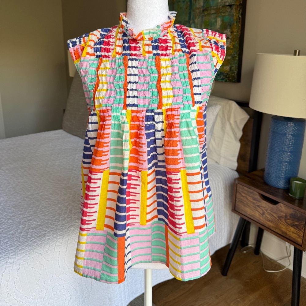 THML multi-color flutter sleeve top